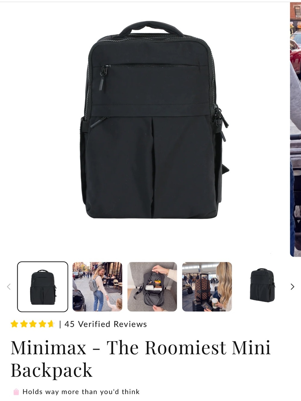Emmafy MiniMax Mini Backpack – Black – NEW